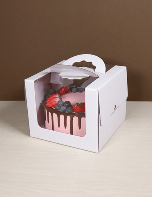 투명 3면 케이크 박스 1호_화이트(170mm(h),받침별매) (50개)