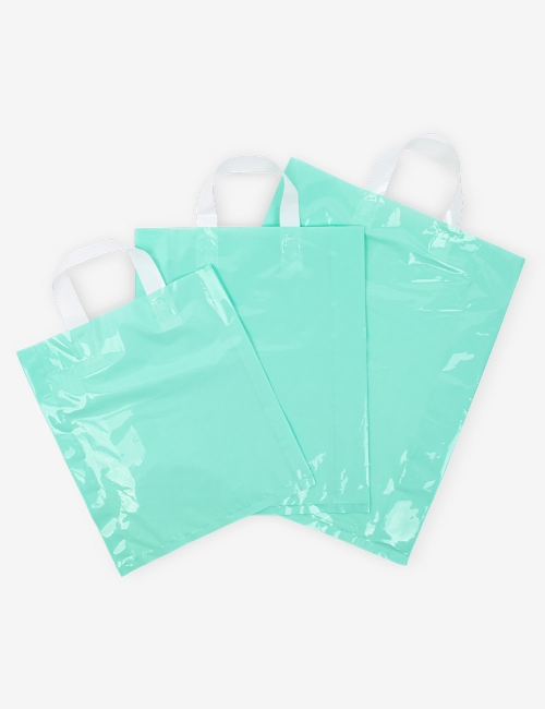 무지 민트 핸들 비닐쇼핑백(50장) 3가지 사이즈